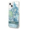 Guess GUHCP13SLFLSN iPhone 13 mini 5,4zielony/green hardcase Flower Liquid Glitter